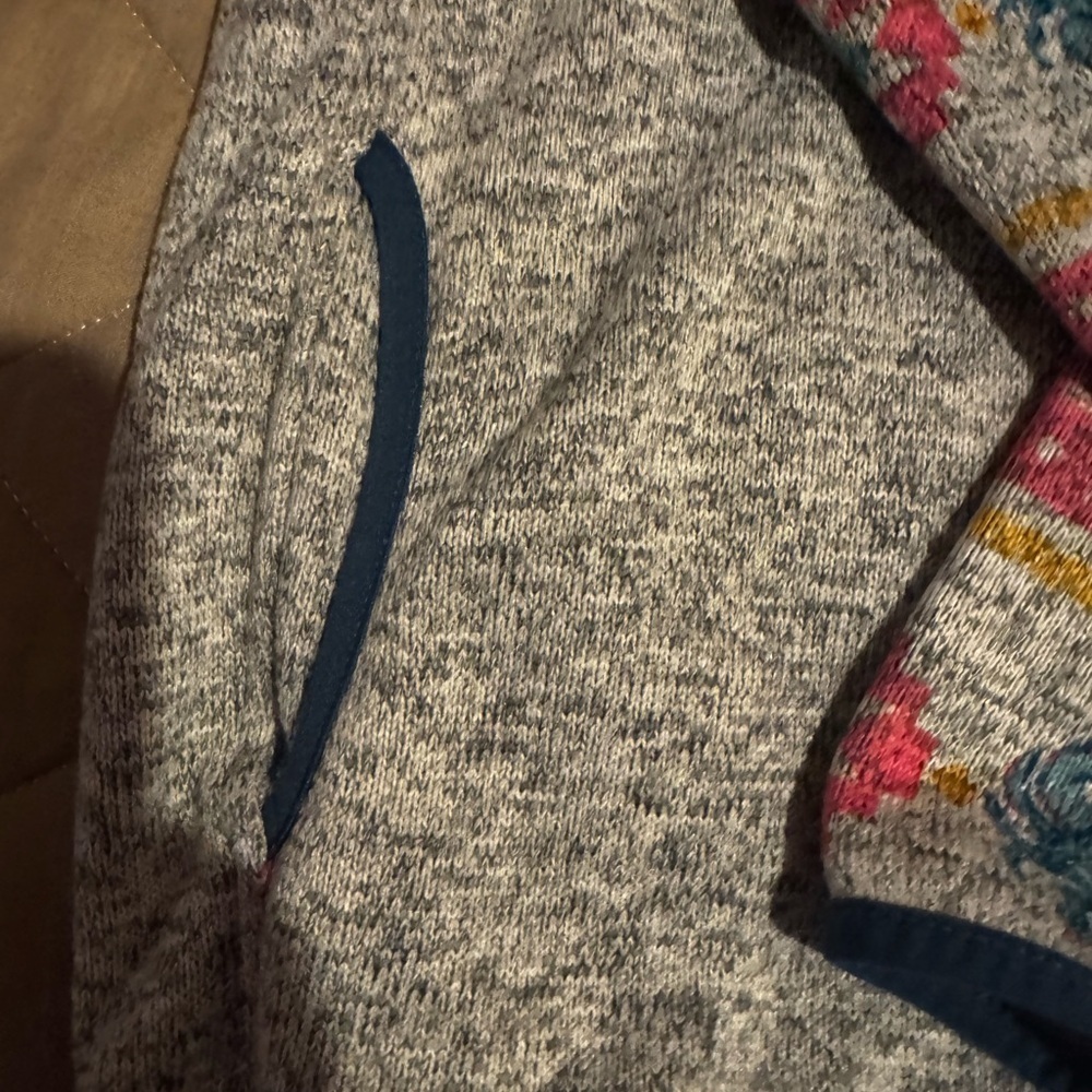 Simply Southern Women's Gray Crab Knit Snap Pullover Pockets SMALL Long Sleeve - Picture 6 of 14